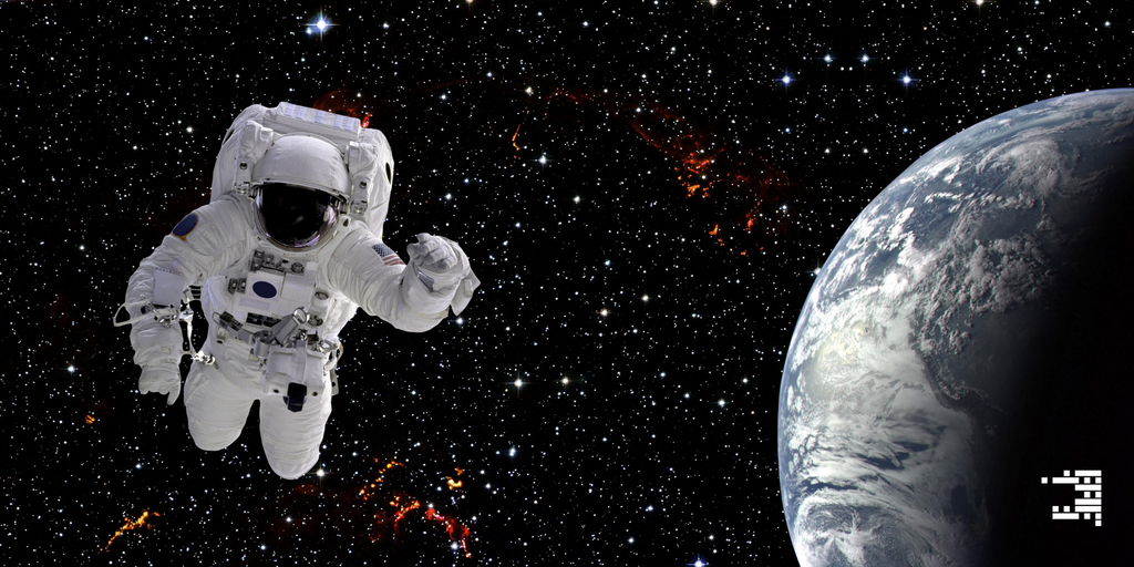 Astronaut in space with Earth in the background