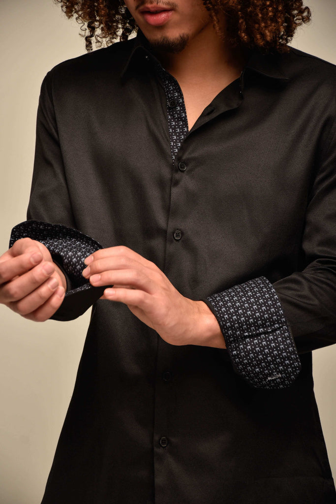 ELEVATE ATHLETIC FIT DRESS SHIRT Supernova Black / L ELEVATE ATHLETIC FIT DRESS SHIRT Supernova Black / L