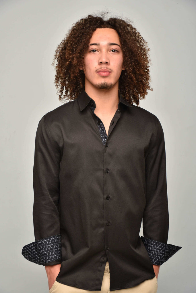 athletic fit dress shirts ELEVATE ATHLETIC FIT DRESS SHIRT Supernova Black / L