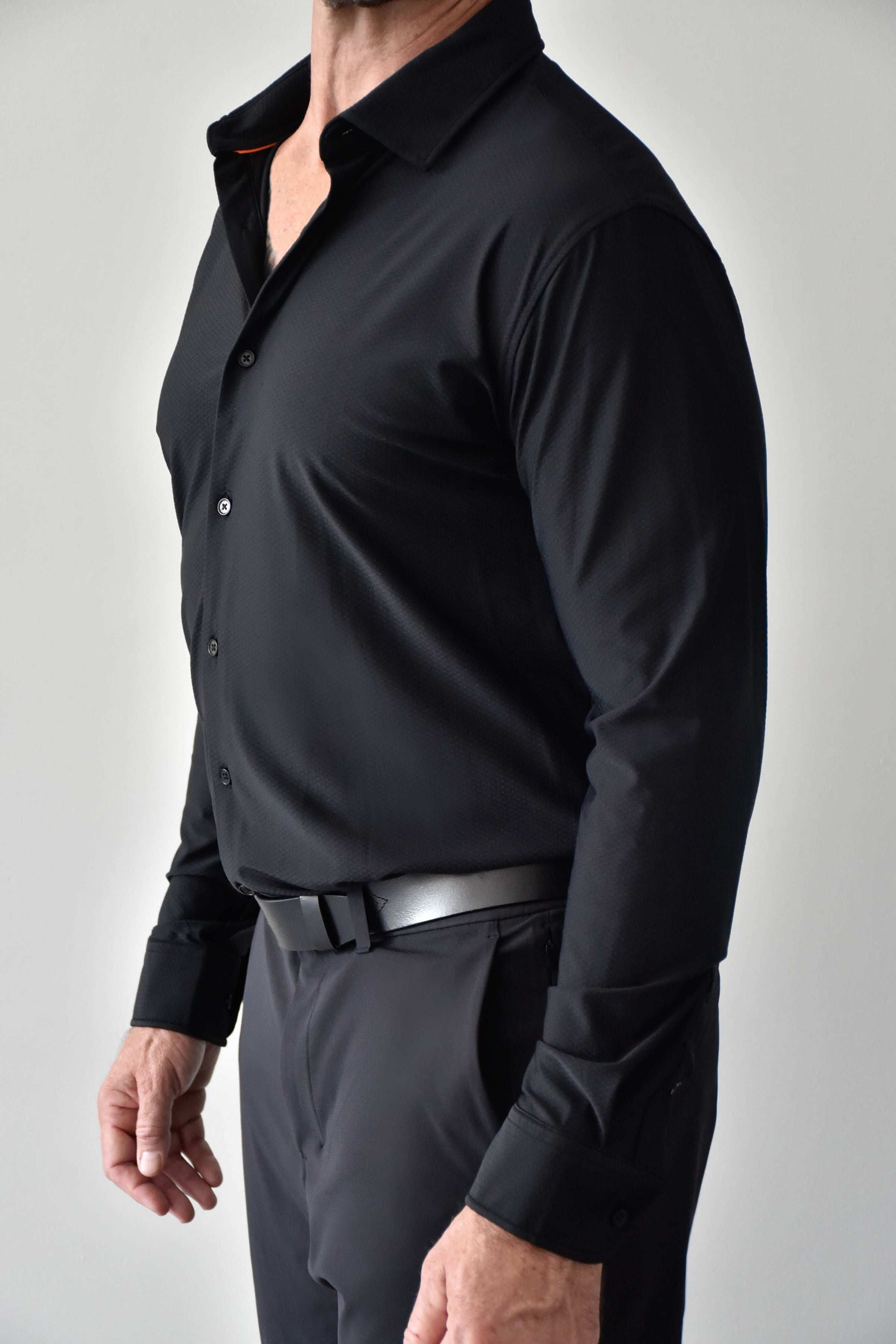 FLAT TERRAIN ATHLETIC FIT DRESS SHIRT Night Sky Navy / S FLAT TERRAIN ATHLETIC FIT DRESS SHIRT Night Sky Navy / S