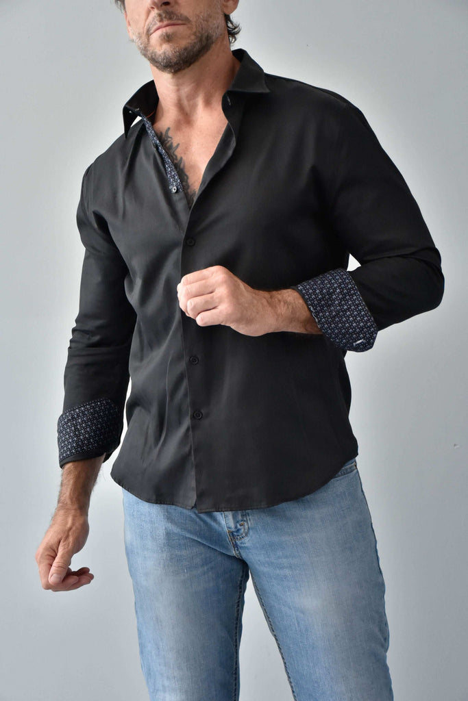 ELEVATE ATHLETIC FIT DRESS SHIRT Supernova Black / L ELEVATE ATHLETIC FIT DRESS SHIRT Supernova Black / L